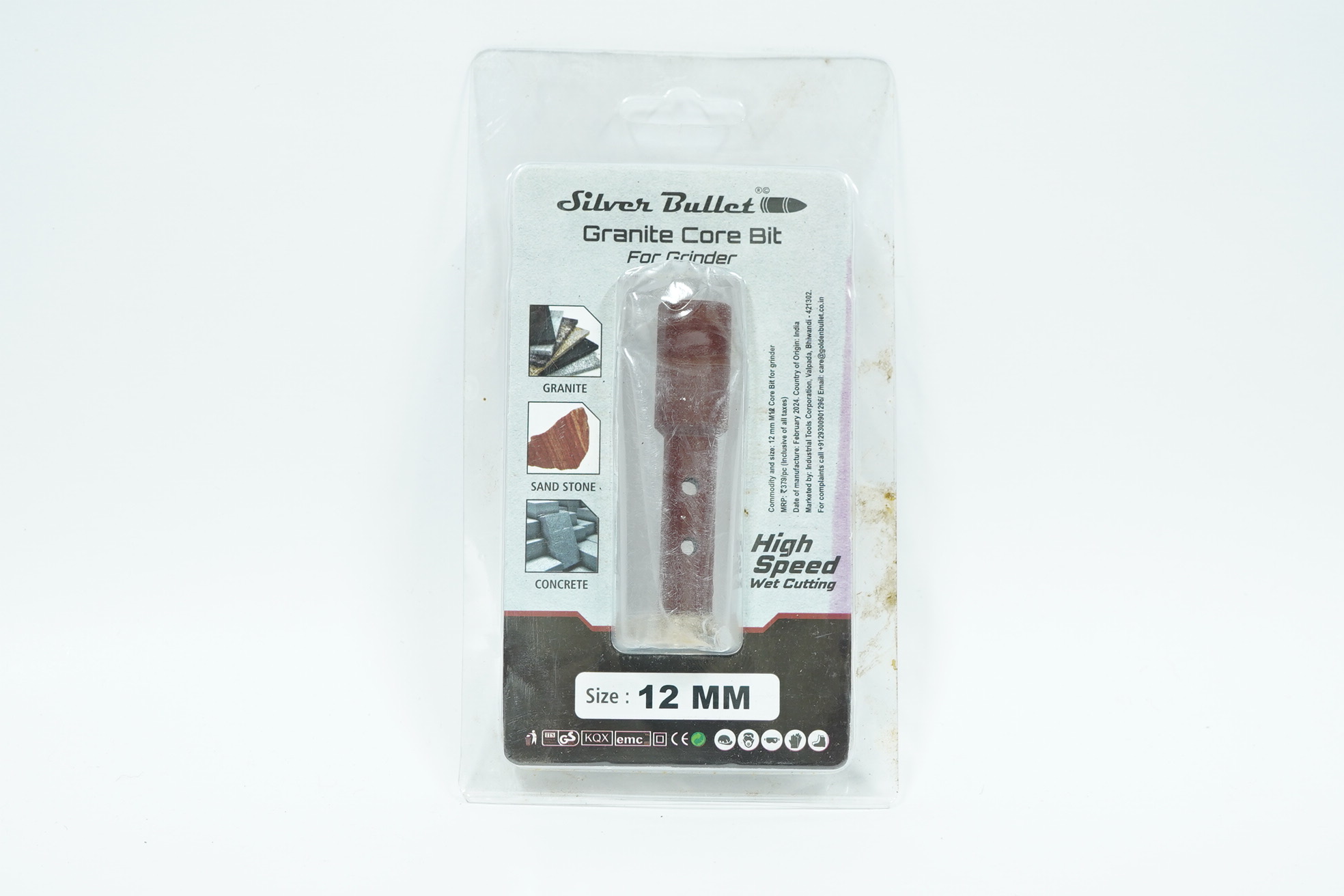 core bit 12mm Silver Bullet Granite Core Bit For AG M/c 12 X 65 - Image 1