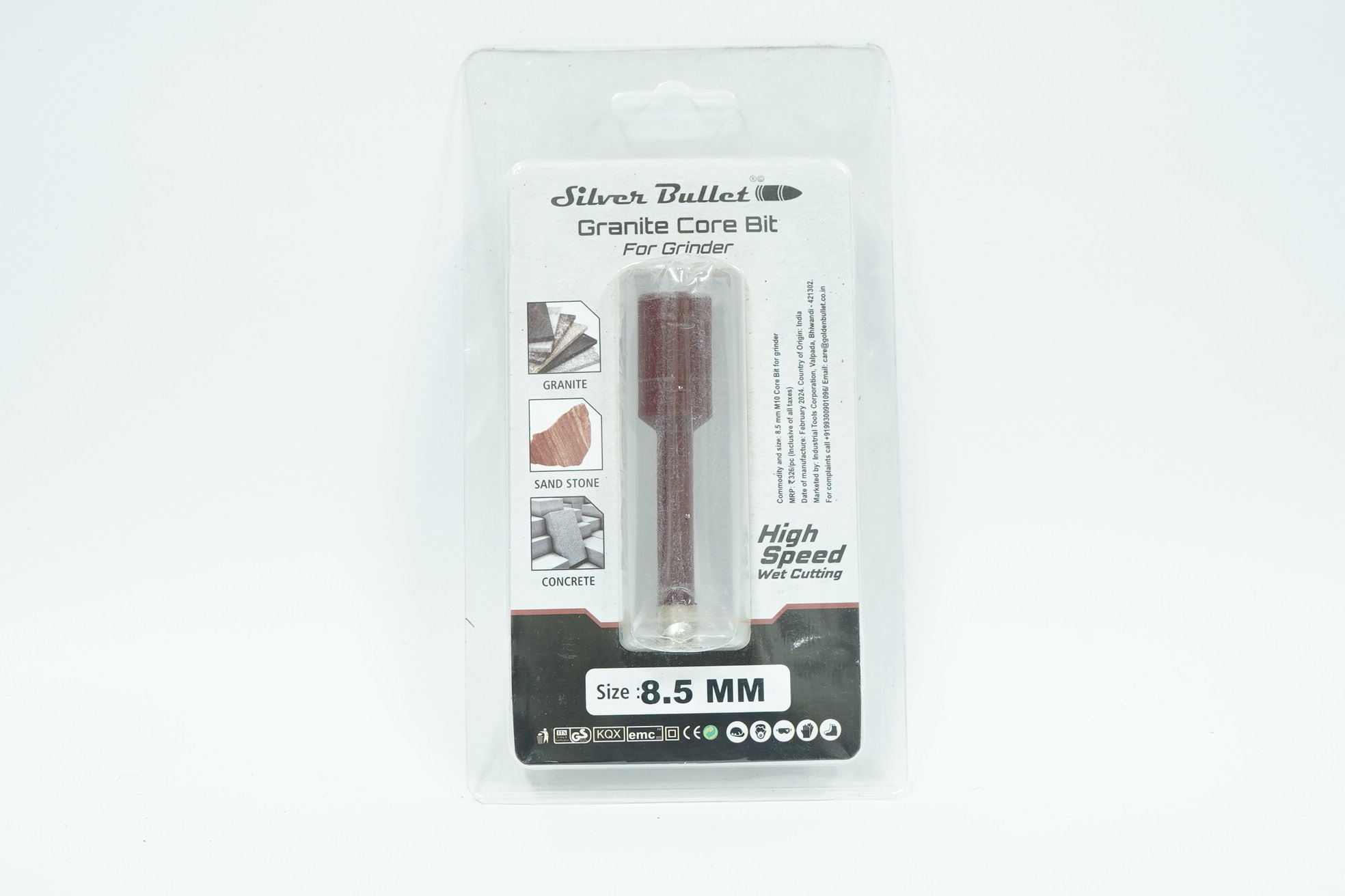 core bit 8.5mm Silver Bullet Granite Core Bit For AG M/c 8.5 X 65 - Image 1